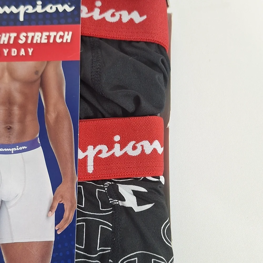 Champion Boxer Briefs Black Logo